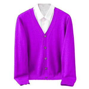 <b>Men's</b> Breathable Solid <b>Cardigan</b> Autumn Outerwear Couples Knit Loose Casual Top Standard Thickness Sweater V Neck <b>Long</b> Sleeve - Product Image 4