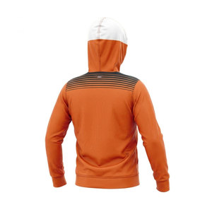 Sudadera con Capucha Deportiva para Hombre, Color Naranja, de Secado Rápido, con Rayas, para Baloncesto - Product Image 4