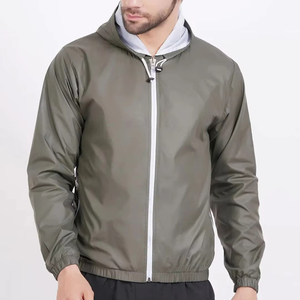 OEM Custom Men’s Lightweight Hooded Windbreaker <b>Jacket</b> Waterproof Breathable Zip-Up Outdoor Sports Coat MADE BY HS 2027 - Product Image 3