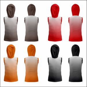 Débardeur de sport personnalisé sans manches à capuche, séchage rapide, respirant, 100 % polyester, pour adultes, entraînement, gym, course à pied, basketball - Product Image 2