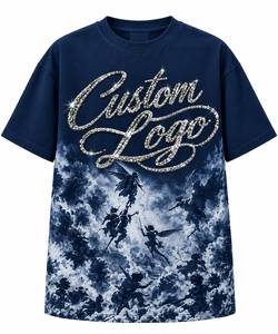 เสื้อยืดแขนสั้นโอเวอร์ไซส์สไตล์วินเทจสตรีทแวร์ผ้าเจอร์ซีย์ลายกราฟิกนางฟ้าประดับเพชรสำหรับผู้ชาย ผ้าฝ้าย 100% - Product Image 6