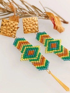 Pendientes de cuentas color coñac, pendientes de cuentas de tono premium, pendientes de cuentas con acabado liso, artículo de venta al por mayor de fábrica personalizado, para uso con cuentas - Product Image 4