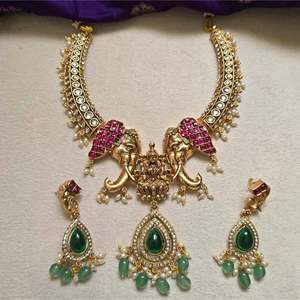 <b>Elephant</b> Hasli <b>Necklace</b> Set-Fashion Jewelry - Product Image 2