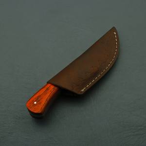 Cuchillo de Camping Compacto de Hoja Fija Forjado a Medida EDC con Mango de Pakka y Funda de Cuero OEM/ODM, Acero 12c27 de Espiga Completa - Product Image 6