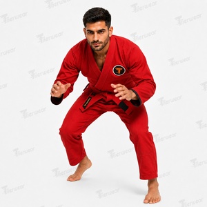 Kimono de BJJ de compétition 450 GSM en coton tissé perlé, veste renforcée, pantalon Ripstop, tenue d'entraînement et de combat pour académie, personnalisable - Product Image 3