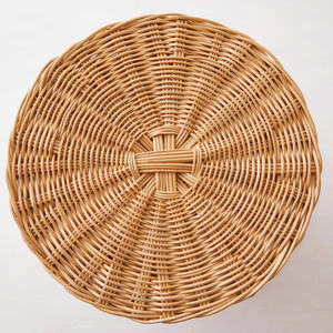 Cesta Redonda de Ratán Natural con Tapa y Asas, Cesto de Almacenamiento Tejido a Mano, Organizador Decorativo para el Hogar y Lavandería - Product Image 4