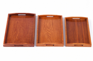 Plateau de service rustique en bois fait main pour la cuisine, la table basse, la salle à manger, plateau décoratif pour ottoman avec poignées, multi-usages - Product Image 4