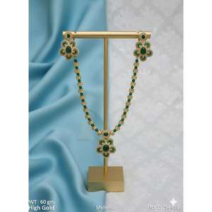 ชุดสร้อยคอทองคำดีไซน์หรูหรา สไตล์ดั้งเดิม สำหรับเจ้าสาว เหมาะสำหรับงานแต่งงาน งานเทศกาล งานปาร์ตี้ และการแต่งกาย - Product Image 5