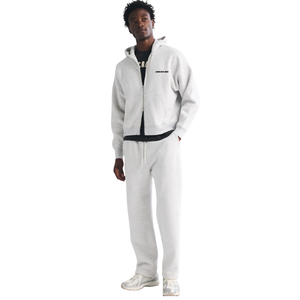 Custom <b>Mens</b> Full Zip Hoodie <b>White</b> Tracksuit Jacket Premium Streetwear <b>Sweatshirt</b> OEM Clothing Manufacturer Wholesale Supplier Co - Product Image 3