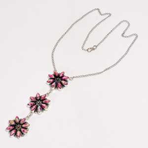Collier en argent sterling avec trois fleurs en jaspe de sédiments marins roses, bijoux floraux bohèmes faits à la main, cadeau pour elle - Product Image 5