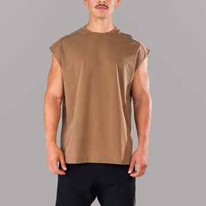 Ropa de gimnasio para hombre, transpirable, ecológica, de secado rápido, 100% poliéster, camiseta sin mangas para fitness, culturismo, yoga y entrenamiento. - Product Image 2