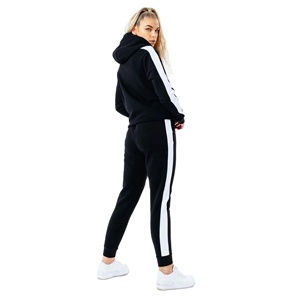 ชุดวิ่งออกกำลังกายแขนยาวมีฮู้ดสำหรับผู้หญิงชุดวอร์มกางเกงวอร์ม2ชิ้น - Product Image 1