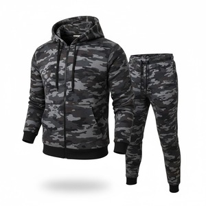 2026 Custom Winter Camo Eco-Friendly Breathable Unisex Fleece Hooded Sweat Suit Set Custom Logo <b>Camouflage</b> Gym Tracksuit - Product Image 1