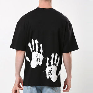 Camiseta de Lona de Poliéster/Algodón al por Mayor con Estampado Puff, de Buena Calidad, para Hombre y Mujer, Cuello Redondo, Secado Rápido, Transpirable, Personalizable - Product Image 5