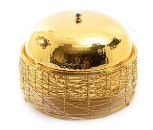 Chauffe-plat en nickel métallique avec couvercle martelé, décoration de table Ramadan, cocotte alimentaire - Product Image 4