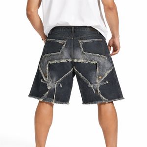 Pantalones Cortos de Mezclilla para Hombre, de Alta Calidad, Desgastados, de Cintura Media, Transpirables, Estilo Urbano, Cómodos, Corte Regular, Lavado Intenso - Product Image 4