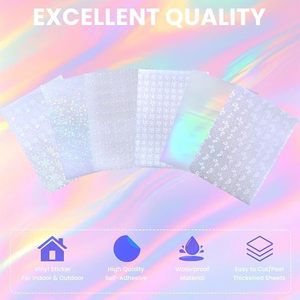 Hojas de Etiquetas Holográficas A4 |   Pegatina Transparente Autoadhesiva |   Impermeable |   Manualidades y Decoración DIY (Paquete de 36) - Product Image 3