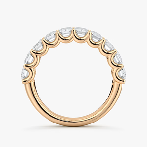 Lab Grown Diamond Emerald Cut Half Eternity Band 14K Yellow Gold Wedding <b>Ring</b> Luxury Bridal Anniversary Engagement Gift - Product Image 6