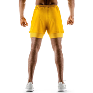 Shorts de sport élégants à double couche pour hommes, avec soutien de compression interne, légers, pour la course et le fitness, vente en gros - Product Image 3