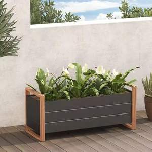 Jardinera de Madera para Hierbas con Soporte, Maceta Rectangular para Plantas de Interior y Exterior, Decoración para el Hogar - Product Image 6