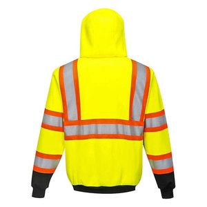 เสื้อฮู้ดทำงานแบบมีฮีตเตอร์สำหรับผู้ชาย สีเขียว ซิปยาวเต็มตัว คุณภาพสูงสุด ดีไซน์สั่งทำพิเศษ เสื้อฮู้ดแบบมองเห็นได้ชัดเจน - Product Image 4