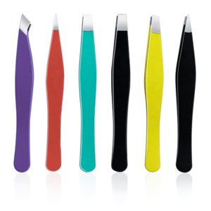 Pince à épiler inclinée en acier inoxydable couleur personnalisée, revêtement poudré, outil de beauté de précision, marque privée - Product Image 1