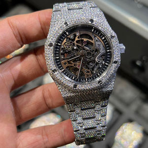 Reloj de Pulsera Automático de Lujo con Moissanita VVS1, Brazalete con Cierre de Diamantes Estilo Hip Hop, Reloj para Hombre Resistente al Agua 10 Bar - Product Image 1