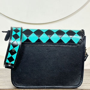 Genuine Cowhide Leather 2026 Crossbody Bag for Women's Checkered Shoulder <b>Purse</b> Handmade Hair on Sling Bag with Horse Bit Buckle - Product Image 6