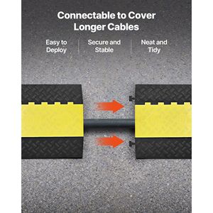 Protector de Cables de Goma de Alta Resistencia con Capacidad de 22,000 Lbs/axiel, Rampa de 4 x 3 Canales para Proteger Cables de Señales de Tráfico - Product Image 6