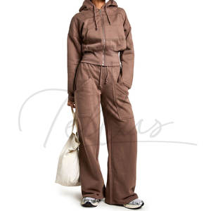 Conjunto Deportivo Personalizado con Logotipo, 2 Piezas, Color Sólido, Sudadera Informal para Mujer, Conjunto de Sudadera Deportiva de Manga Larga para Gimnasio, Conjunto de Dos Piezas para Mujer - Product Image 3