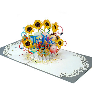 Découpe laser Fleur 3D Popup pour remercier les cartes pour la fête des mères du Vietnam HMG Popup papier - Product Image 2