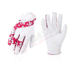 Women Patchwork Flower-Printings All-Season Synthetic Leather Touchscreen Gardening <b>Gloves</b> With Grain-Leather For <b>Working</b> - Product Image 1