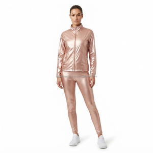 Custom Wholesale Women's Windbreaker Tracksuit <b>Nylon</b> Jacket <b>Track</b> <b>Pants</b> Set OEM ODM Sportswear Running Fitness Wear Manufacturer - Product Image 1