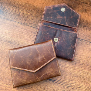 Nuevo estilo Venta caliente Real hecho a mano Crunch cuero pequeñas carteras elegante Casual cuero de grano completo elegante lindo embrague para mujer - Product Image 4