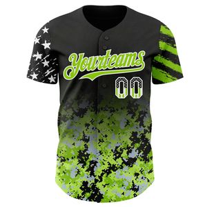 Camiseta de Béisbol Personalizada con Cuello en V, Diseño de Camuflaje Blanco-Oliva con Degradado de Estrellas y Rayas Digitales, Bandera de EE. UU. en Negro, Auténtica, 100% Poliéster - Product Image 3