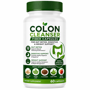 Colon Cleanser, Cápsulas de Fibra para la Salud Digestiva, Desintoxicación del Intestino y Apoyo al Peso, Suplemento Dietético para Hombres (Botella de 100 Unidades) - Product Image 1
