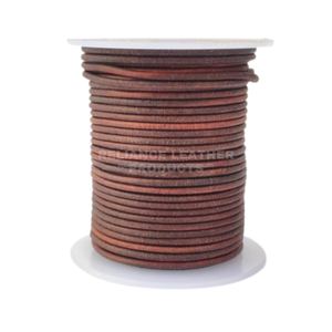 Collar de pulsera de cordón de cuero redondo de piel de vaca genuina con acabado turquesa mate Tamaño de color personalizado-PRODUCTOS DE CUERO RELIANCE - Product Image 1