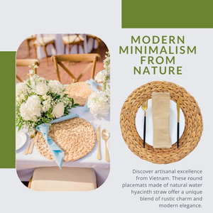 Export Quality <b>Round</b> Modern Minimalism Handmade Water Hyacinth <b>Placemat</b> Natural Eco-friendly - Product Image 2