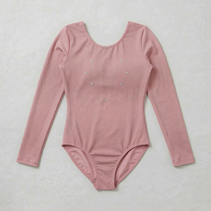 Nuevo Diseño de Alta Calidad, Leotardos de Gimnasia para Niñas, Personalizados, de Spandex, Manga Larga, con Pedrería, para Entrenamiento y Actuaciones, OEM - Product Image 6