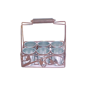 Juego de macetas de diseño de flores de Metal de alta calidad de 6 piezas de forma redonda para restaurante, jardín, accesorios decorativos para macetas florales - Product Image 2