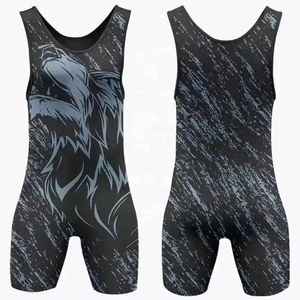Combinaisons de musculation et de lutte unisexes de haute qualité, respirantes, écologiques, en spandex/polyester, à col en V, à double bretelle, ajustées - Product Image 6