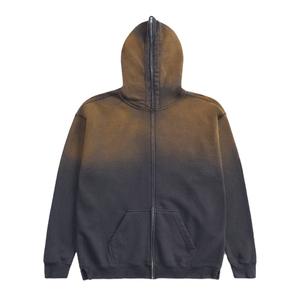 Hoodie zippé intégral personnalisé en molleton de coton, coupe oversize, marque privée, faible MOQ - Product Image 1