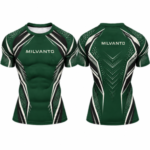 <b>Cream</b> Custom Men's Compression <b>T</b>-<b>Shirt</b> Gym Wear 100% Polyester Moisture Wicking Breathable Sublimation Sports Rash Guards - Product Image 5