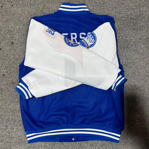 Blue white varsity <b>jacket</b> Embroidered patch design <b>jacket</b> Men's preppy style <b>jacket</b> Custom Royals <b>jacket</b> - Product Image 3