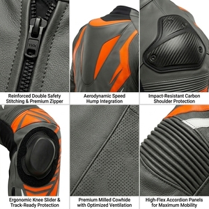 Combinaison de course moto en cuir sur mesure OEM Moto GP, équipement de protection en cuir de vachette, combinaisons de pilotage sur circuit, fabricant de marques privées - Product Image 6