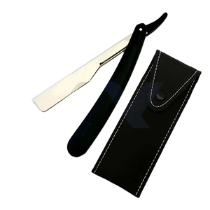 Navaja de Afeitar Profesional de Acero Inoxidable Plegable Tipo Cut Throat con Estuche Protector para Salón - Product Image 1