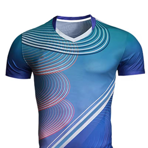 Ensemble de maillots de football personnalisés pour hommes, manches courtes, ajustés, respirants, anti-transpiration, séchage rapide, design dégradé - Product Image 4