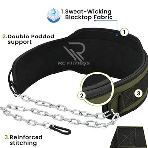 เข็มขัดยกน้ำหนัก RC Fitness Wear สีเขียวทหาร แบบหนาพิเศษ พร้อมโซ่เหล็ก สำหรับยิม ยาง EVA ABS บาร์เบลอเนกประสงค์ - Product Image 4