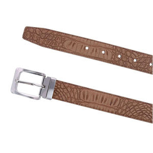 Cinturones de Vestir Reversibles para Hombre de Alta Calidad, Personalizados OEM, con Estampado Animal, de Cuero Genuino Color Bronceado, Aleación, Diseño Personalizado al por Mayor 2026 - Product Image 2