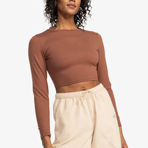 Nouveau T-shirt court à manches longues pour femme, couleur unie et design tendance, avec imprimé, le meilleur t-shirt court à manches longues - Product Image 1